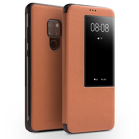Coque Portefeuille Livre Cuir Etui Clapet pour Huawei Mate 20 Orange