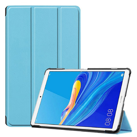 Coque Portefeuille Livre Cuir Etui Clapet pour Huawei MediaPad M6 8.4 Bleu Ciel