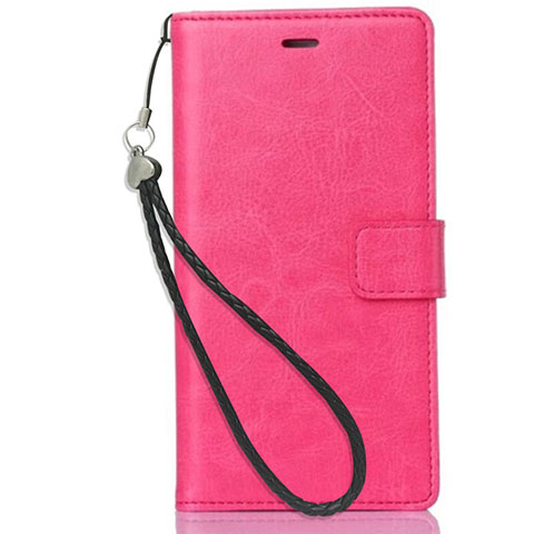 Coque Portefeuille Livre Cuir Etui Clapet pour Nokia X3 Rose Rouge