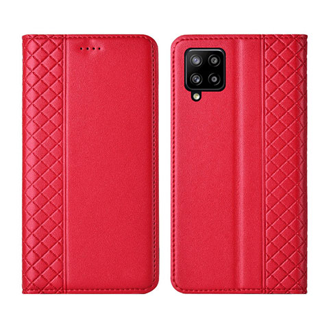 Coque Portefeuille Livre Cuir Etui Clapet pour Samsung Galaxy A42 5G Rouge
