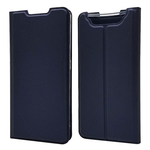 Coque Portefeuille Livre Cuir Etui Clapet pour Samsung Galaxy A80 Bleu