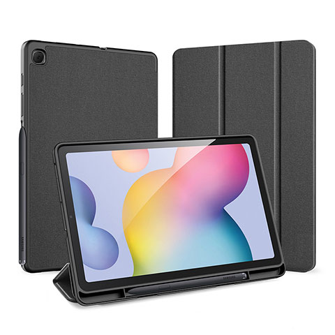 Coque Portefeuille Livre Cuir Etui Clapet pour Samsung Galaxy Tab S6 Lite 4G 10.4 SM-P615 Noir