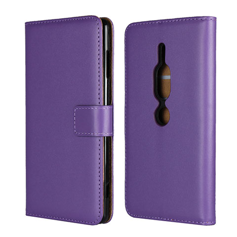 Coque Portefeuille Livre Cuir Etui Clapet pour Sony Xperia XZ2 Premium Violet