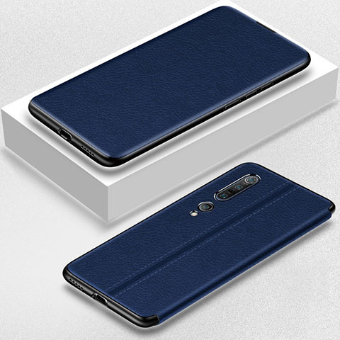 Coque Portefeuille Livre Cuir Etui Clapet pour Xiaomi Mi 10 Pro Bleu