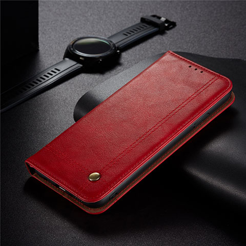 Coque Portefeuille Livre Cuir Etui Clapet pour Xiaomi Redmi 9C Rouge