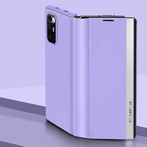 Coque Portefeuille Livre Cuir Etui Clapet Q01H pour Xiaomi Mix Fold 5G Violet