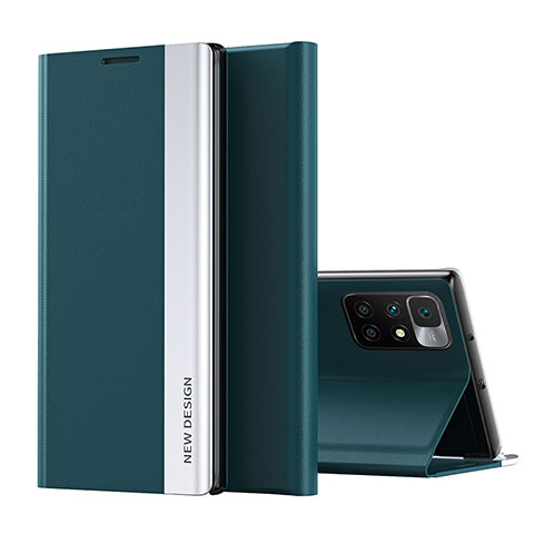 Coque Portefeuille Livre Cuir Etui Clapet Q01H pour Xiaomi Redmi 10 (2022) Vert