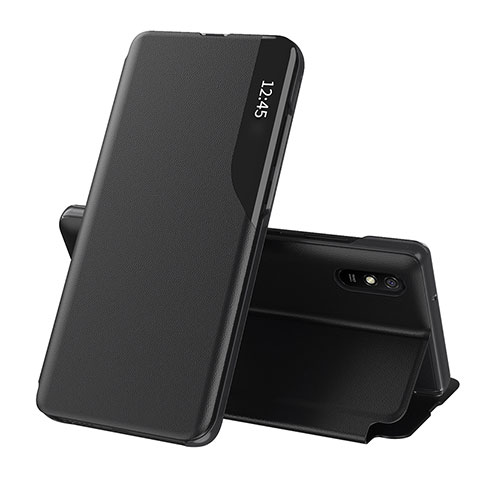 Coque Portefeuille Livre Cuir Etui Clapet Q02H pour Xiaomi Redmi 9AT Noir