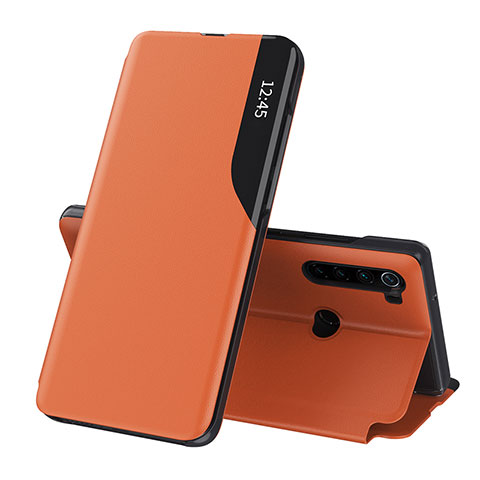 Coque Portefeuille Livre Cuir Etui Clapet Q02H pour Xiaomi Redmi Note 8 (2021) Orange