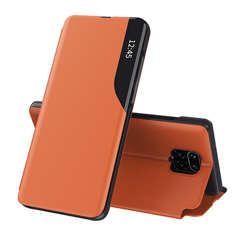 Coque Portefeuille Livre Cuir Etui Clapet Q02H pour Xiaomi Redmi Note 9 Pro Orange