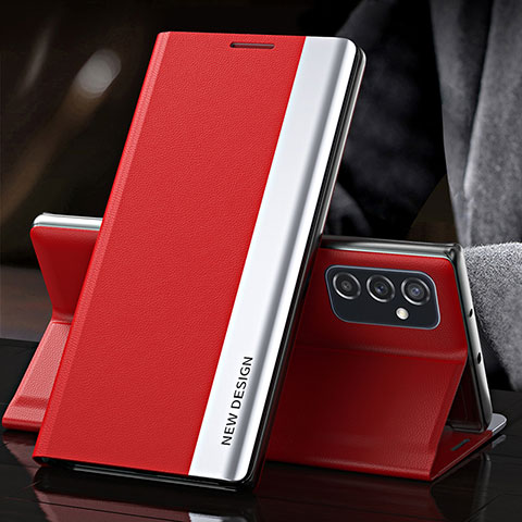 Coque Portefeuille Livre Cuir Etui Clapet Q03H pour Samsung Galaxy M52 5G Rouge