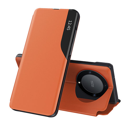 Coque Portefeuille Livre Cuir Etui Clapet QH1 pour Huawei Honor Magic5 Lite 5G Orange