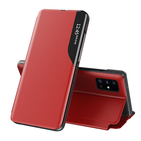 Coque Portefeuille Livre Cuir Etui Clapet QH1 pour Samsung Galaxy A51 4G Rouge