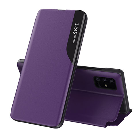 Coque Portefeuille Livre Cuir Etui Clapet QH1 pour Samsung Galaxy M40S Violet