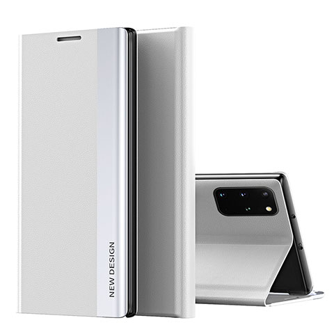Coque Portefeuille Livre Cuir Etui Clapet QH1 pour Samsung Galaxy S20 Plus Blanc