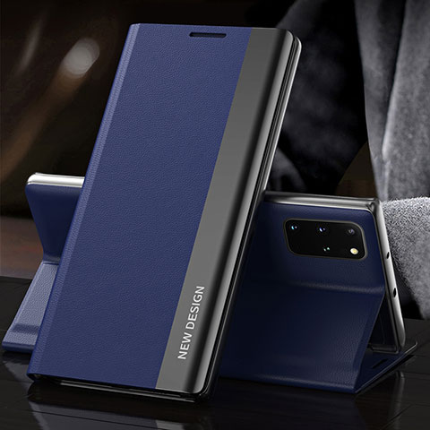 Coque Portefeuille Livre Cuir Etui Clapet QH2 pour Samsung Galaxy S20 Plus 5G Bleu