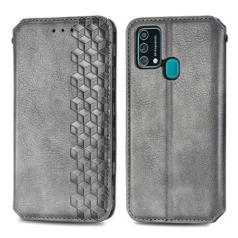 Coque Portefeuille Livre Cuir Etui Clapet S01D pour Samsung Galaxy F41 Gris