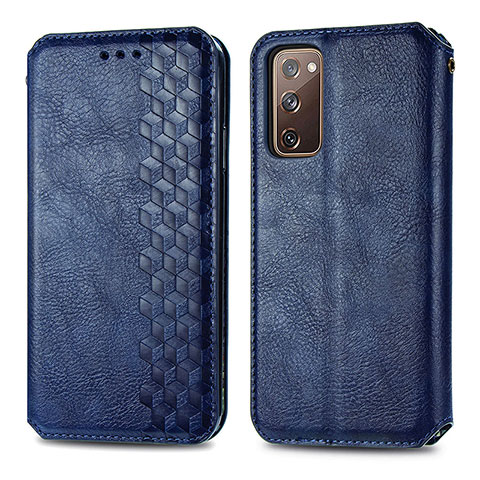 Coque Portefeuille Livre Cuir Etui Clapet S01D pour Samsung Galaxy S20 FE (2022) 5G Bleu