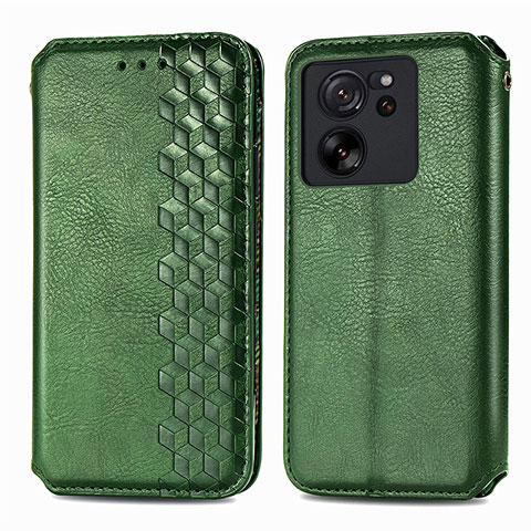 Coque Portefeuille Livre Cuir Etui Clapet S01D pour Xiaomi Mi 13T 5G Vert