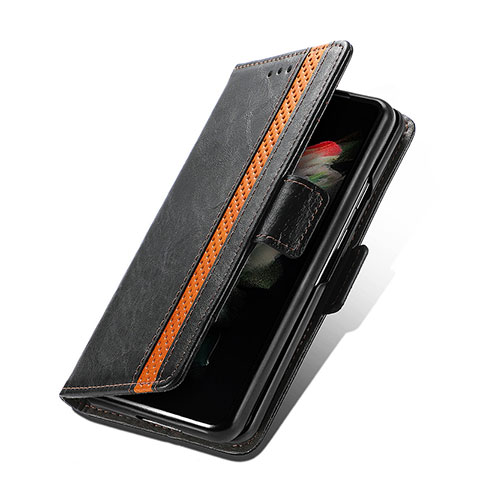 Coque Portefeuille Livre Cuir Etui Clapet S03D pour Samsung Galaxy Z Fold4 5G Noir
