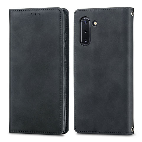 Coque Portefeuille Livre Cuir Etui Clapet S04D pour Samsung Galaxy Note 10 5G Noir