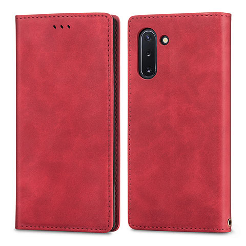 Coque Portefeuille Livre Cuir Etui Clapet S04D pour Samsung Galaxy Note 10 5G Rouge