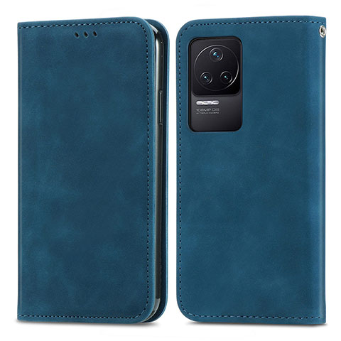 Coque Portefeuille Livre Cuir Etui Clapet S04D pour Xiaomi Redmi K50 5G Bleu