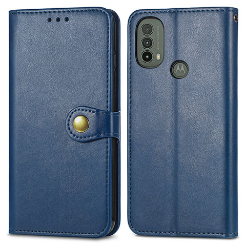 Coque Portefeuille Livre Cuir Etui Clapet S05D pour Motorola Moto E30 Bleu
