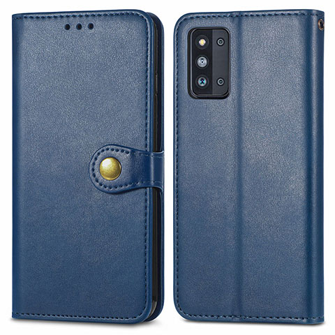Coque Portefeuille Livre Cuir Etui Clapet S05D pour Samsung Galaxy F52 5G Bleu