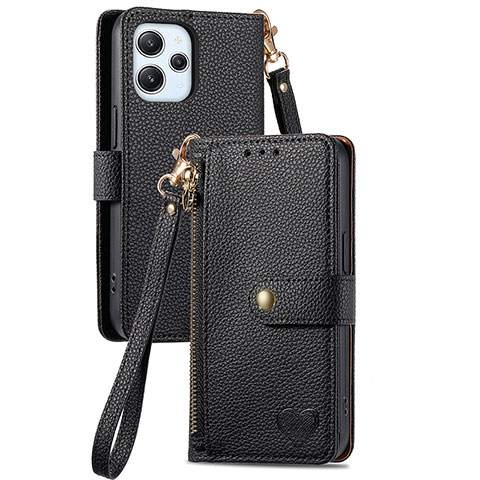 Coque Portefeuille Livre Cuir Etui Clapet S15D pour Xiaomi Redmi 12 4G Noir
