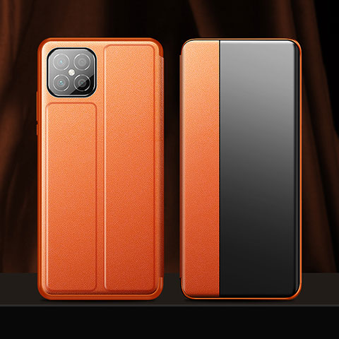 Coque Portefeuille Livre Cuir Etui Clapet T01 pour Huawei Nova 8 SE 5G Orange