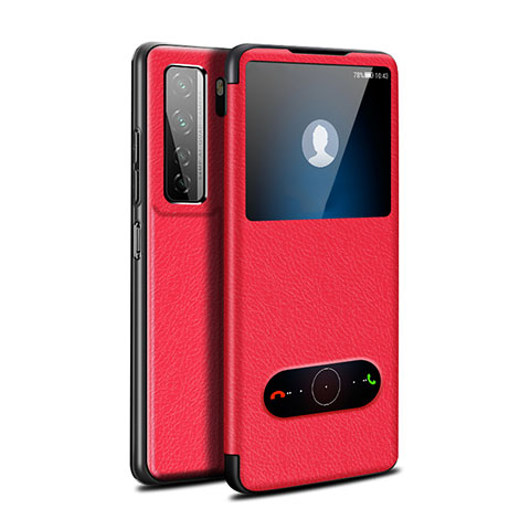 Coque Portefeuille Livre Cuir Etui Clapet T01 pour Huawei P40 Lite 5G Rouge