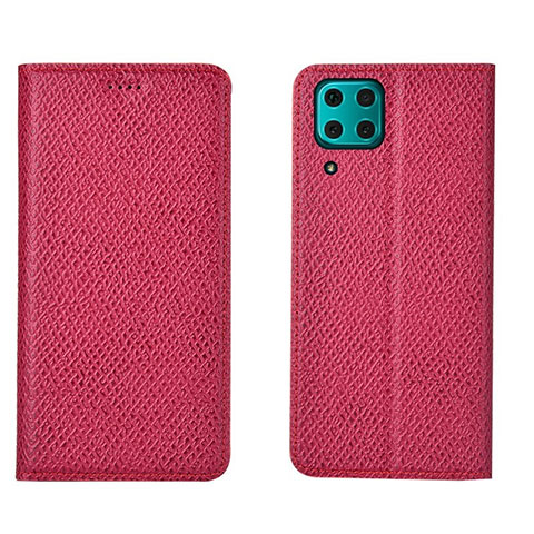 Coque Portefeuille Livre Cuir Etui Clapet T01 pour Huawei P40 Lite Rose Rouge