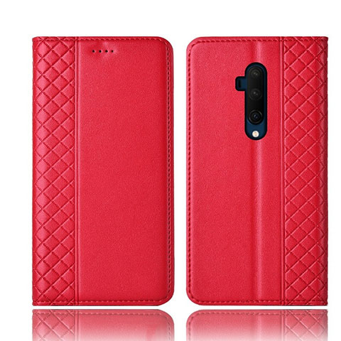 Coque Portefeuille Livre Cuir Etui Clapet T01 pour OnePlus 7T Pro Rouge
