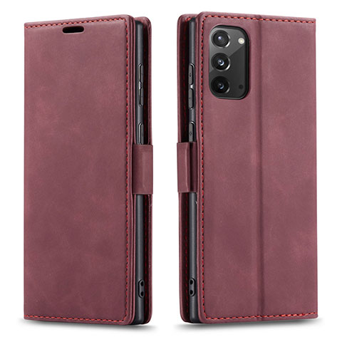 Coque Portefeuille Livre Cuir Etui Clapet T01 pour Samsung Galaxy Note 20 5G Vin Rouge