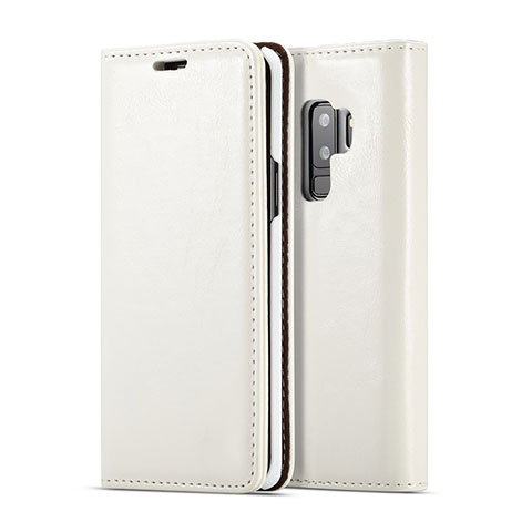 Coque Portefeuille Livre Cuir Etui Clapet T02 pour Samsung Galaxy S9 Plus Blanc