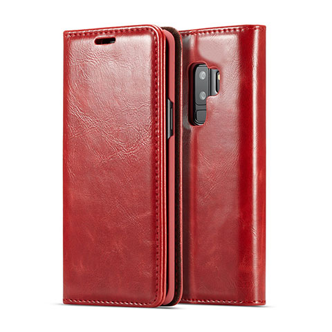 Coque Portefeuille Livre Cuir Etui Clapet T02 pour Samsung Galaxy S9 Plus Rouge