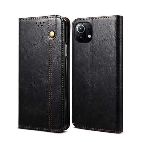 Coque Portefeuille Livre Cuir Etui Clapet T02 pour Xiaomi Mi 11 Lite 4G Noir