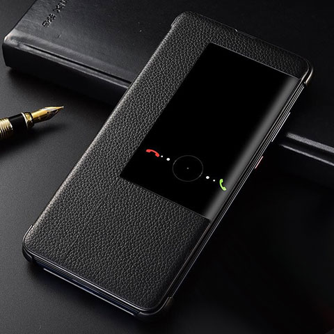 Coque Portefeuille Livre Cuir Etui Clapet T04 pour Huawei Mate 20 Noir