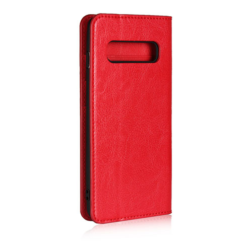 Coque Portefeuille Livre Cuir Etui Clapet T04 pour Samsung Galaxy S10 Rouge