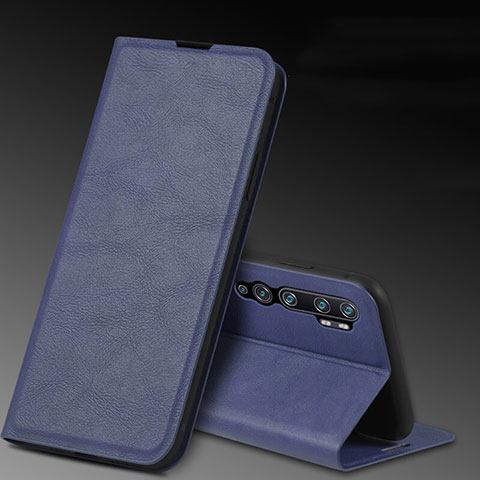 Coque Portefeuille Livre Cuir Etui Clapet T04 pour Xiaomi Mi Note 10 Bleu