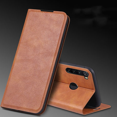 Coque Portefeuille Livre Cuir Etui Clapet T04 pour Xiaomi Redmi Note 8 (2021) Orange