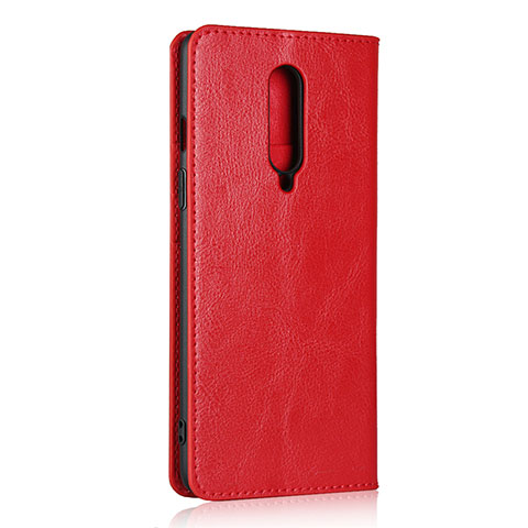 Coque Portefeuille Livre Cuir Etui Clapet T05 pour OnePlus 8 Rouge
