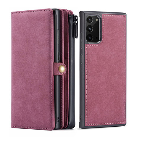 Coque Portefeuille Livre Cuir Etui Clapet T05 pour Samsung Galaxy Note 20 5G Vin Rouge