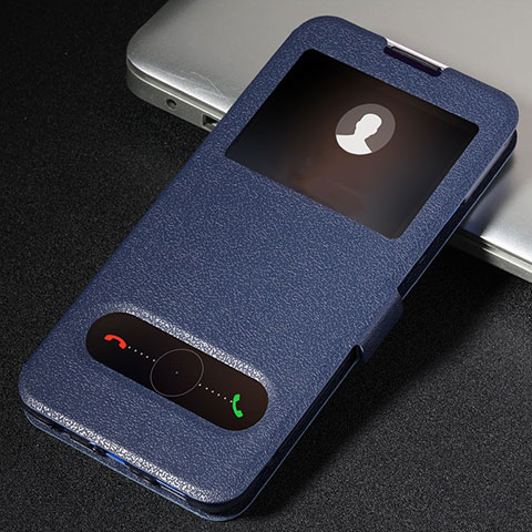Coque Portefeuille Livre Cuir Etui Clapet T06 pour Huawei Honor 20 Pro Bleu