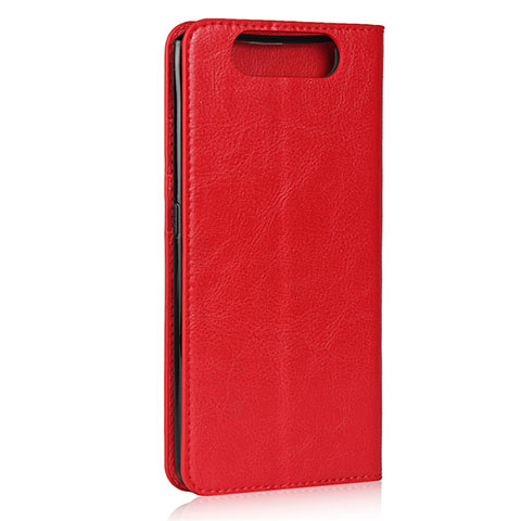 Coque Portefeuille Livre Cuir Etui Clapet T07 pour Samsung Galaxy A80 Rouge