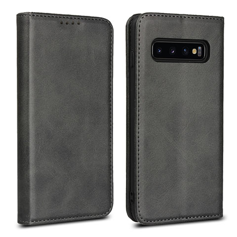 Coque Portefeuille Livre Cuir Etui Clapet T07 pour Samsung Galaxy S10 Noir