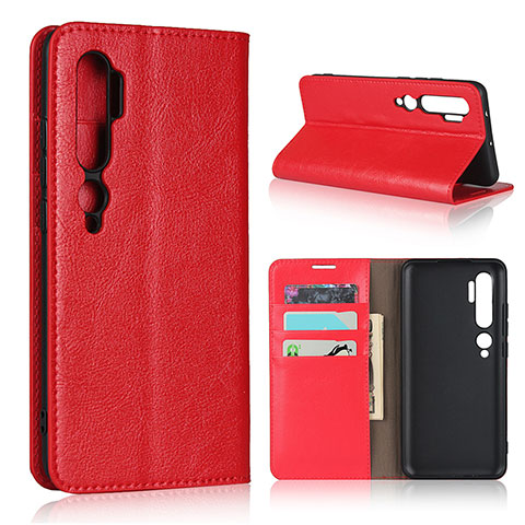 Coque Portefeuille Livre Cuir Etui Clapet T07 pour Xiaomi Mi Note 10 Rouge