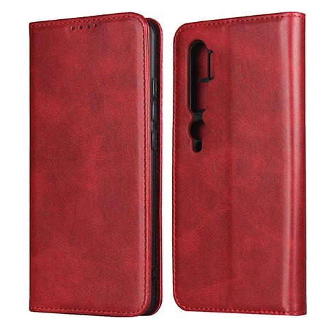 Coque Portefeuille Livre Cuir Etui Clapet T08 pour Xiaomi Mi Note 10 Rouge