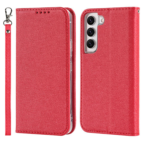 Coque Portefeuille Livre Cuir Etui Clapet T08D pour Samsung Galaxy S21 FE 5G Rouge